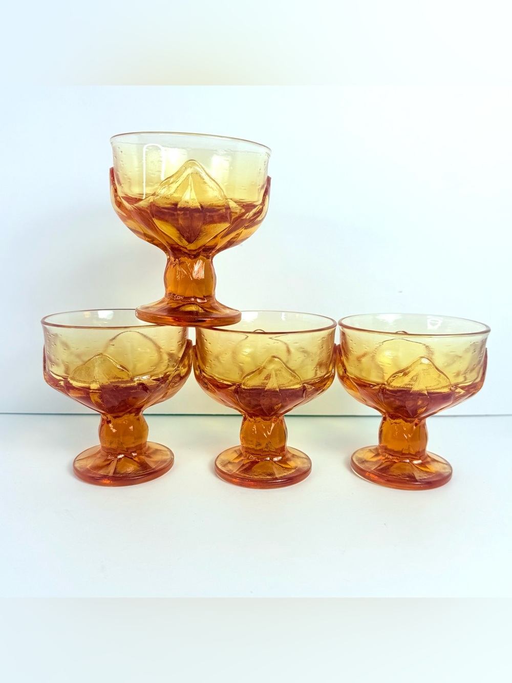 Vintage Set of 4 Franciscan Tiffin Cabaret Persimmon Sherbet/ Dessert Bowls 4.5”